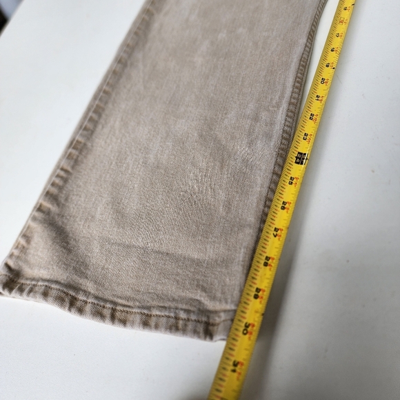 Wrangler Tan Khaki Jeans Mens 42x32 Straight Leg ZM200KH Stretch Denim Pants M - Picture 3 of 10